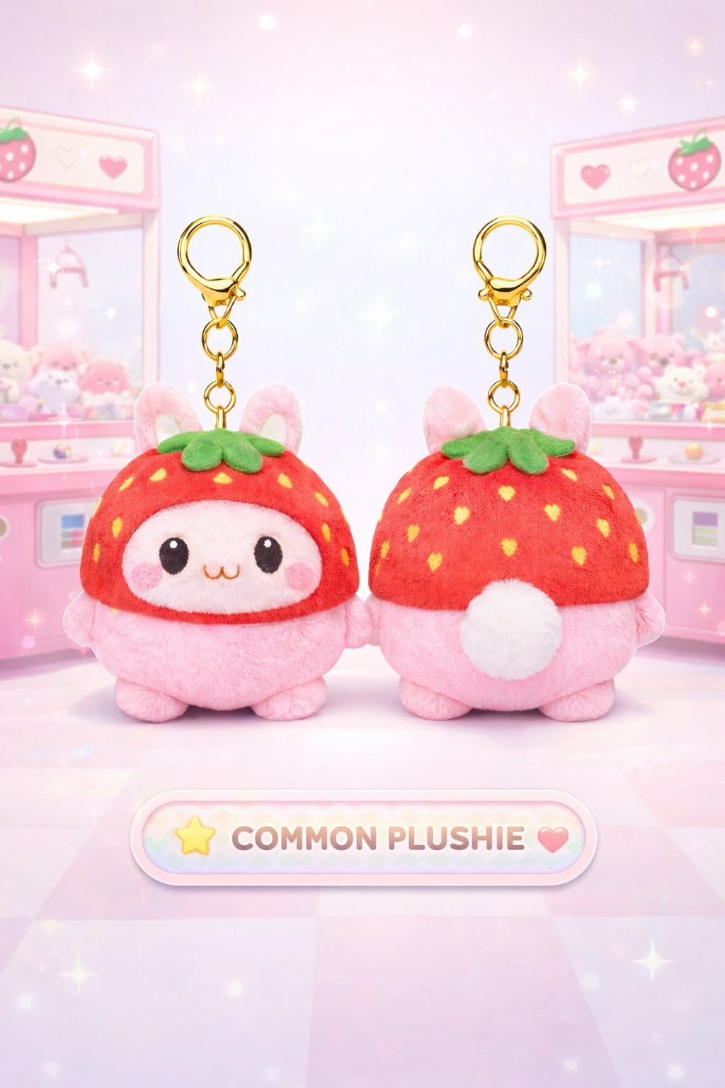 Strawberry Bunbun | Common Plush Keychain