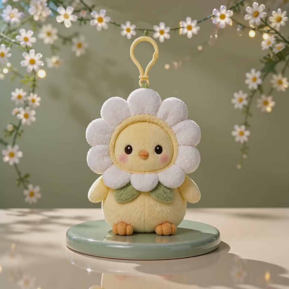 Dazzle Daisy Kawaii Flower Plush Keychain | Spring Collectible Charm