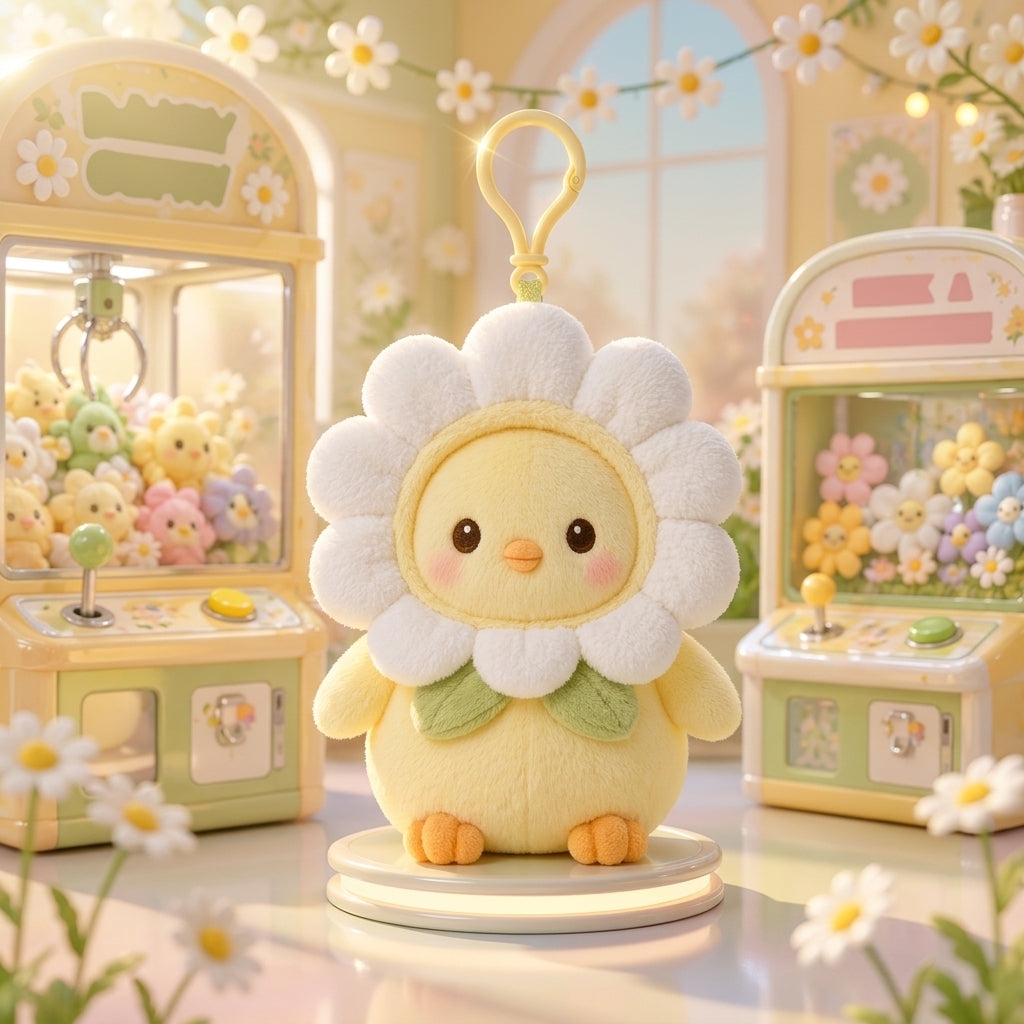 Dazzle Daisy Kawaii Flower Plush Keychain | Spring Collectible Charm