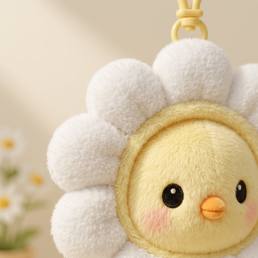 Dazzle Daisy Kawaii Flower Plush Keychain | Spring Collectible Charm